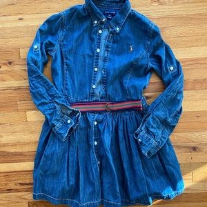 Ralph Lauren Girls sz 12 jeans shirtdress w/ belt